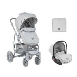 KikkaBoo Kolica za bebe NALA Siva set 2in1 sa autosedištem