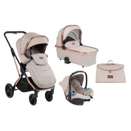 Kikka Boo Kolica za bebe Angele set 3in1 sa autosedištem i tvrdom korpom - Bež