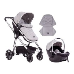 KikkaBoo Kolica za bebe ALLURE Siva set 2in1 sa autosedištem