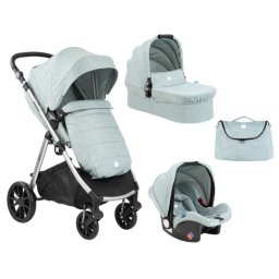 Kikka Boo Kolica za bebe Ugo 3u1 set sa autosedištem i tvrdom korpom - Mint