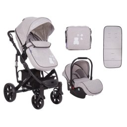 KikkaBoo Kolica za bebe BELOVED Svetlo Siva set 2in1 sa autosedištem