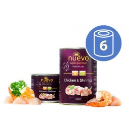 Nuevo Piletina i škampi Grain Free Vlažna hrana za mačke 200g x 6 kom. pakovanje