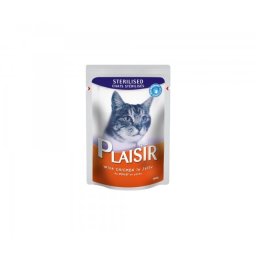 Plaisir Vlažna hrana preliv za sterilisane mačke piletina 100g