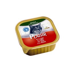 Plaisir pašteta Vlažna hrana za mačke govedina 100g