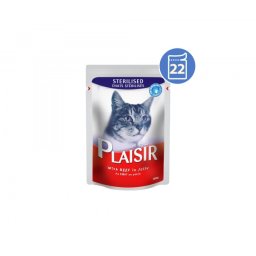Plaisir preliv Vlažna hrana za sterilisane mačke govedina 100g x 22kom pakovanje