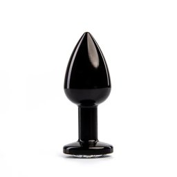 Anal butt plug metal crni S