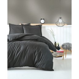 Dekordom posteljina cb elegant stripe saten - antrasit ( 015558 )
