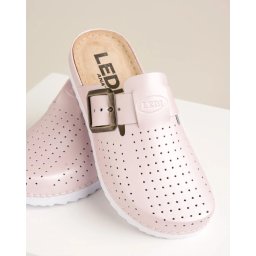 Kožne ženske klompe 212 svetlo roze