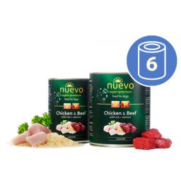 Nuevo Vlažna hrana Junior piletina, govedina, pirinač, kalcijum za pse 400g x 6 kom. pakovanje