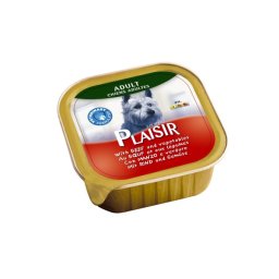 Plaisir pašteta Vlažna hrana za pse govedina i povrće 150g
