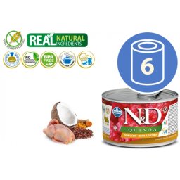 N&D Vlažna hrana Can Dog Quinoa Mini Quail&Coconut 140g x 6kom pakovanje