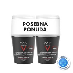 Vichy Homme Antiperspirant Roll-on za zaštitu od znojenja do 72h, 2 x 50 ml PROMO
