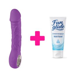 Silikonski vibrator Prometheus purple i lubrikant ku122