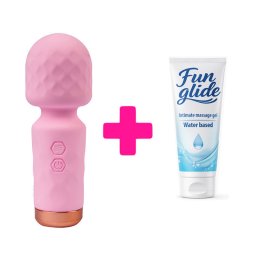 Mini wand Eros pink i lubrikant ku127