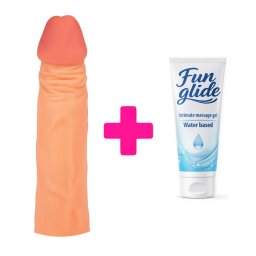 Realisticna navlaka za penis 17.5cm i lubrikant ku140