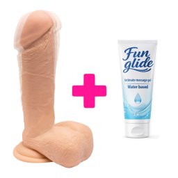 Rotirajuci vibro dildo 19cm i lubrikant ku157