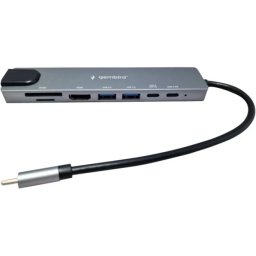 A-CM-COMBO8-05 * Gembird USB HUB Type-C 8-in-1 multi-port adapter USB-C+USB-A+HDMI+PD+card+RJ45, FO