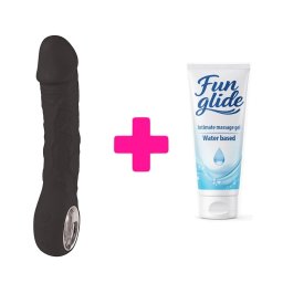 Silikonski vibrator Prometheus black i lubrikant KOMBINUJ I UŠTEDI 120