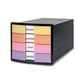 Han police za dokumentaciju sa fiokama IMPULS 2.0, 4 fioke pastel crna ( 05PD1012BP )