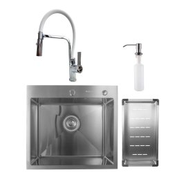 Set: Čelična inox sudopera 55x50cm + tuš slavina ANDRA inox