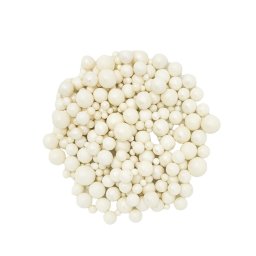 Jestive dekorativne perle BELE 3-5-9 mm 50g