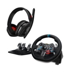 Logitech g29 driving force gaming racing wheel + logitech a10 headset