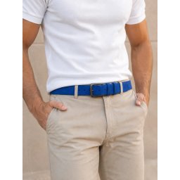 Svetlo plavi muški kaiš od prevrnute kože za pantalone i farmerice