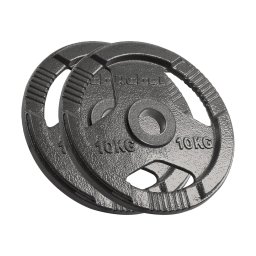 REBEL ACTIVE Liveni gvozdeni olimpijski tegovi sa rukohvatima set 2x10kg / 51mm RBA-2143-10