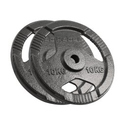 REBEL ACTIVE Liveni gvozdeni tegovi sa tri rukohvata set 2x10kg / 31mm RBA-2135