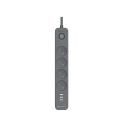 TRACER Produzni kabl 5m 4 uticnice sa 3 USB porta sa prenaponskom zastitom i prekidacem grafit TRALIS47685