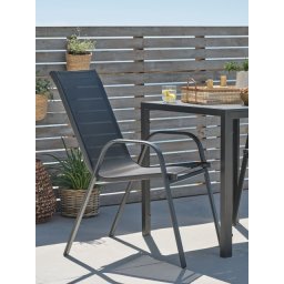 Proizvod sa nedostatkom - OUTLET - Baštenska stolica Lark čelik/tekstil crna ( 3786940 )
