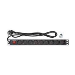220V razvodni PDU panel 19, 1U sa 8 utičnih mesta,prekidač,prenaponska zaštita,kabl 1.8m PDU-8SP-1U