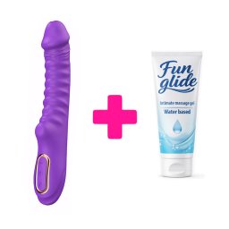 Rebrasti silikonski vibrator Enyalius Purple i lubrikant ku172