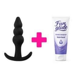 Silikonski analni dildo Beaded Plug i lubrikant ku178