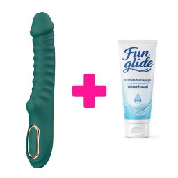 Rebrasti silikonski vibrator Enyalius Green i lubrikant KOMBINUJ I UŠTEDI 173