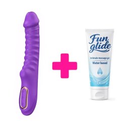 Rebrasti silikonski vibrator Enyalius Purple i lubrikant KOMBINUJ I UŠTEDI 172