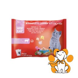 Wise Kitten Juicy Lamb In Sauce 4x100g, Vlažna Hrana Za Mačiće