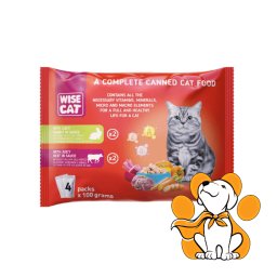 Wise Cat Adult Juicy Rabbit & Beef In Sauce 4x100g, Za Osetljivu Probavu
