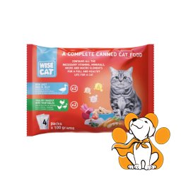Wise Cat Adult Duck in Jelly&Poultry Ragout With Vegetables 4x100g, Vlažna Hrana