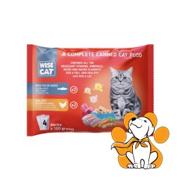 Wise Cat Adult Fish & Juicy Chicken in Sauce 4x100g, Za Zdravu Kožu i Dlaku