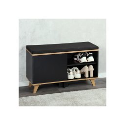 KESPER KSP15943 CIPELARNIK SA JASTUKOM ZA SEDENJE CRNI 77 x 48 x 30 CM