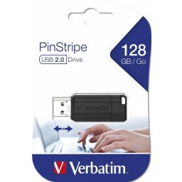 VERBATIM PINSTRIPE USB 2.0 128GB BLACK