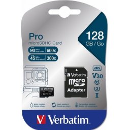 VERBATIM MICRO SDXC CARD PRO U3 C10 128GB INCL ADAPTER
