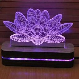 3D dekorativna lampa B006 plava BLACK CUT