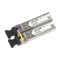 Mikrotik s-4554lc80d pair of sfp modules (1.25g sm 80km t1490nm/r1550nm lc) + (1.25g sm 80km t1550nm/r1490nm) ( mt097 )