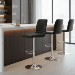 Barska stolica 033 Crna /Hrom metalna baza 400x480x940(1150)mm ( 776-061 )