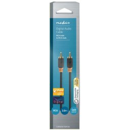 Nedis CABW24170AT20, Digitalni audio kabl, RCA muški, Pozlaceni, 2,00 m, Antracit