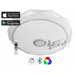 LED plafonjera bela 2x36W 180~260V WRGB fi500mm SMD DIJAMANT sa zvučnikom 5W, bluetooth, Android/iOS APP iLink (muzička plafonjera) smart M205502-BT