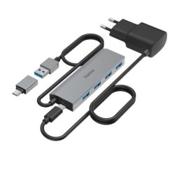 Hama usb hub, 4 ports, usb 3.2 gen 1,5 gbit/s usb-c adapter i psu ( 200138 )