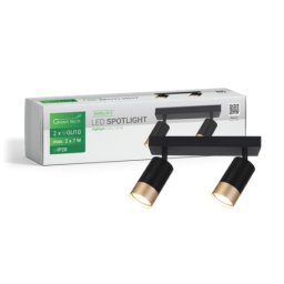 Green tech gu10 x 2 LED spot svetiljka crno-zlatna ( noirlux-2 )
